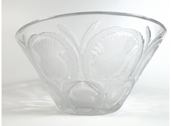 Lalique French Crystal Thistle Bowl - Signed On Bottom