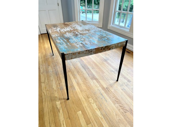 Solid Wood & Iron Contemporary Table