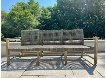 Solid Teak Sofa - All Weather Wicker Seating - Fortunoff Furniture