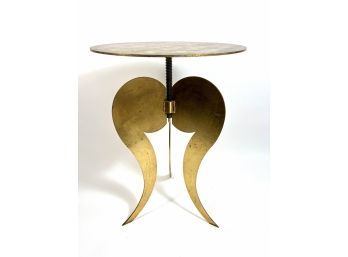 Circa 1980s Sergio Terzani Italian Steel Side Table