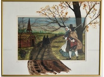 Cheryl Normandie Original Painting - 'pilgrims Thanksgiving'