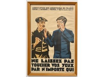 1930s Art Deco French Occupational Safety Poster By Olivier