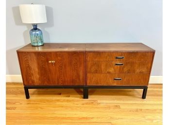 (2) 1960s Walnut Bachelor Chest & Cabinet - Founders Pattern 12