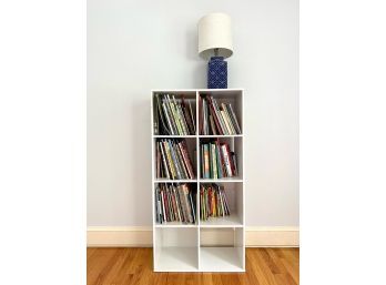 White Composite Wood Cubby Shelf