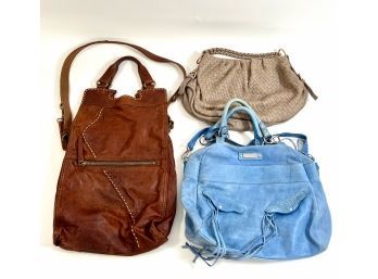 (3) Leather Hand Bags