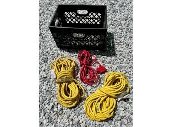 (3) Extension Cords & Crate