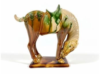 Drip Glazed Tang Horse Ceramic Sculpture