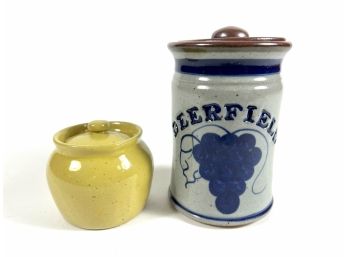 (2) Antique Lidded Canisters