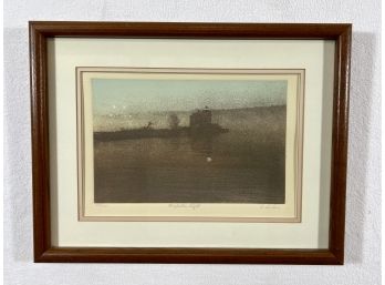 1970s Framed Engraving - 'saugerties Light'