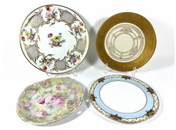 (4) Fine China Plates - Limoges, Bavaria, Aynsley, Czechoslovakia