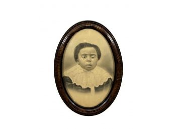 1800s Convex Glass Framed Portrait