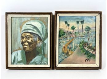 (2) Original Signed Claude Dambreville & P. Chery Haitian Artworks