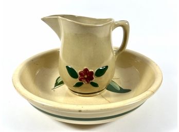 Antique Glazed Pitcher & Basin