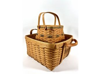 (2) Genuine Longaberger Woven Baskets