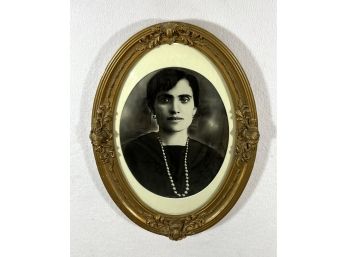 1850s Convex Glass Gilt Framed Portrait