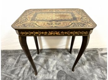 Italian Inlaid Marquetry Musical Jewelry Stand