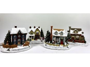 (4) Illuminated Christmas Decorated Home Sculptures