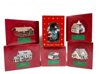 (5) Collectible 'Sarahs Plain & Tall' Houses & (1) Christopher Radko Ornament