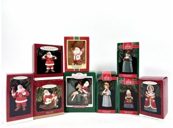 (9) Collectible Keepsake Ornaments - Santa Claus & Carolers