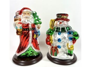 (2) Thomas Pacconi Authentic Christmas Ornaments On Stands