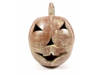 Large Pottery Pumpkin Decoration