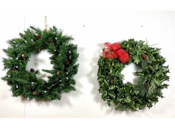 (2) Holiday Wreaths