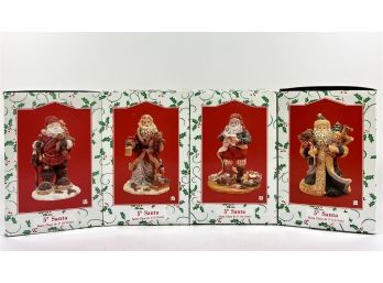 (4) Vintage Santa Claus Figurines - Original Boxes