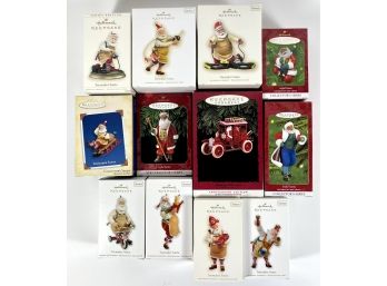 (12) Hallmark Keepsake Santa Claus Ornaments - Original Boxes