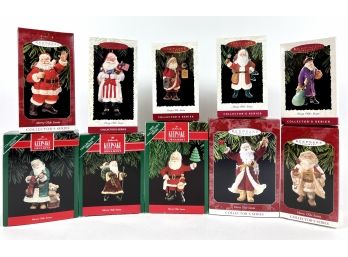 (10) Hallmark Keepsake Santa Clause Ornaments - Original Boxes