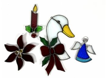 (4) Stained Glass Window Ornaments