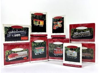 (9) Hallmark Keepsake Train Ornaments - Original Boxes