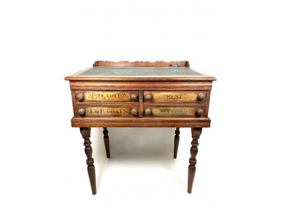 Beautiful Antique Mercantile Spool Chest Desk