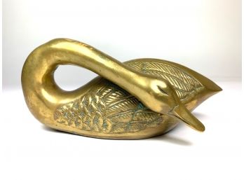 Mid-Century Brass Swan