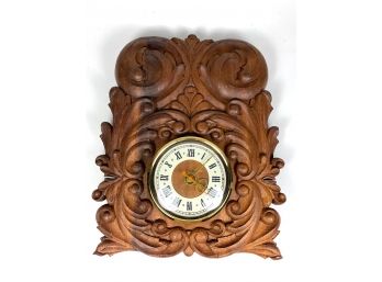Very Solid Carved Wooden Clock