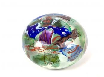 Signed Blown Glass Paperweight