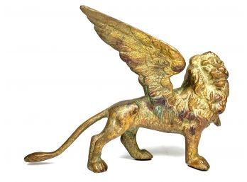 Antique Brass Griffin Sculpture