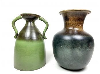 Pair Of Metal Vases