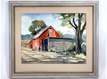 Original Farm Scene Watercolor