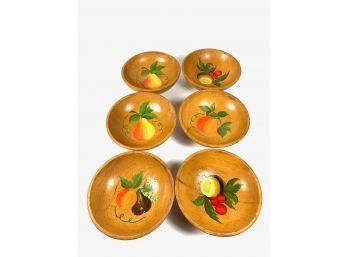 Set Of 6 Hand Painted Bowls