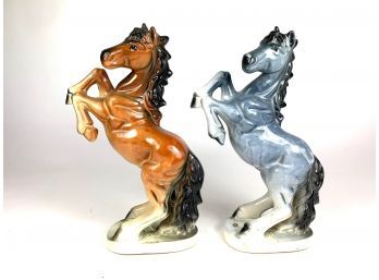 Pair Of Ceramic Horse Statues
