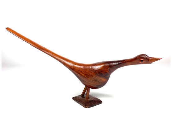 Mid-Century Wooden Bird Sculpture
