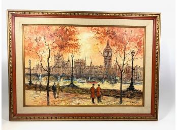1950s Original Oil On Canvas Signed Lawrence