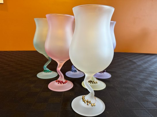 Pina Colada Glasses With Matching Rings