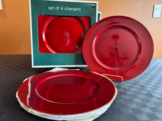 Red Charger Plates - Set Of 8 - NIB