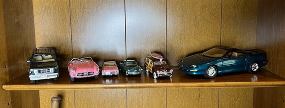 Six Metallic Model Cars