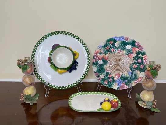 Fruit Plates Platter & Candleholders