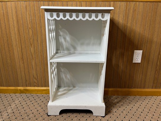 Small White Wooden Lattice Bookcase