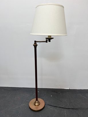 Floor Lamp With Swing Arm Nonpleated White Shade