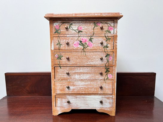 Cute Painted Jewelry Box Hand Painted Flowers