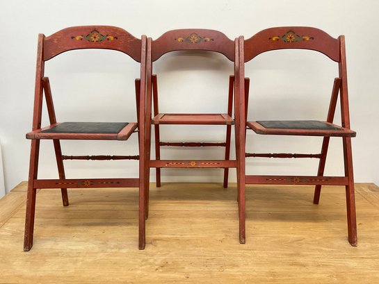 Four Vintage Folding Chairs - One Not Photographed